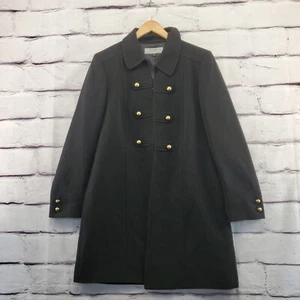 TAHARI ARTHUR LEVINE Coat Womens 12 Mid-Length Old Money Military Style Black - Picture 1 of 12