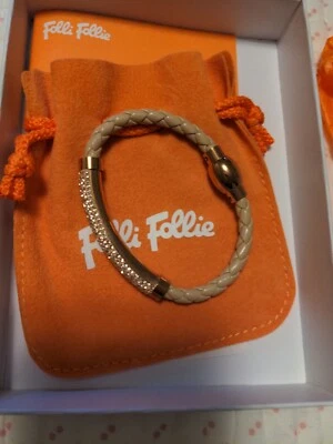 Pulseira com joias de corda de couro Folli Follie - Imagem 1 de 4