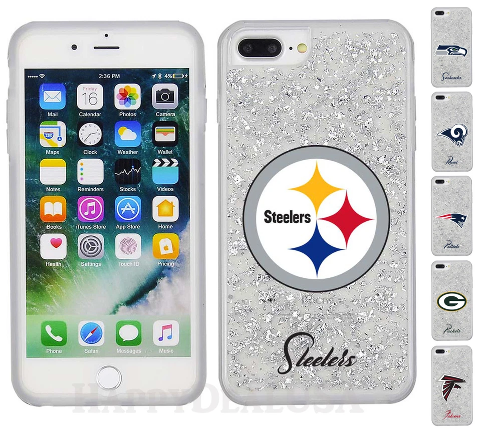 Limited Official NFL Glitter Flake ShockProof Cover Case for Apple iPhone 7 Plus - Image 1 of 1