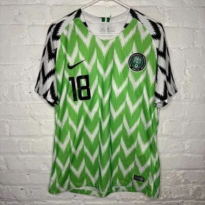 Nigeria 2018 Heim Fußball Fußball Trikot von Nike Alex Iwobi 18 Größe Large Futbol - Bild 1 von 4