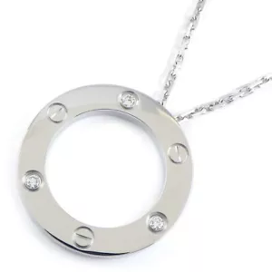 Cartier Necklace Love B7014600 Round Circle 3 Point Diamond 750(18K) White Gold - Picture 1 of 7