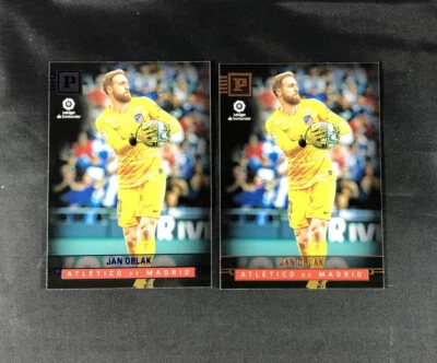 2019 20 Chronicles Jan Oblak Blue Parallel Base 2 Card Lot #418 Atletico Madrid - Image 1 of 2