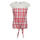 Red Plaid Tie Top Checked 100 Cotton Front Lace Top Anmol Summer Bnwt Size 20