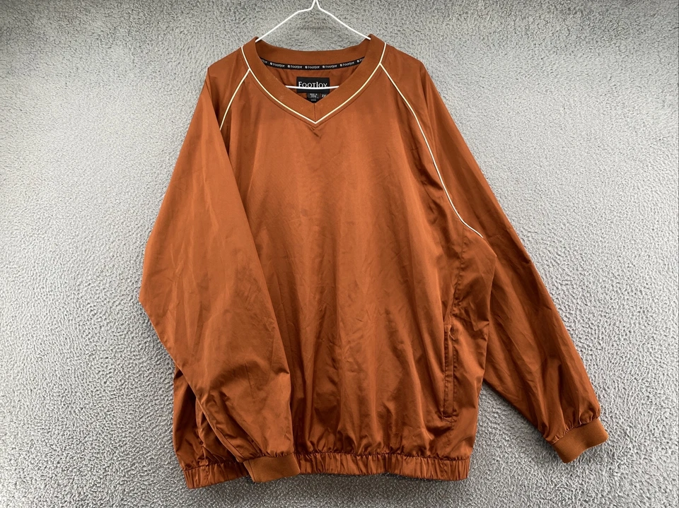 Footjoy мужской пуловер оранжевый легкий гольф ветровка куртка размер 2XL читать - Изображение 1 из 4