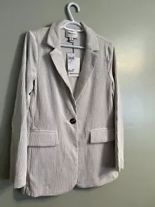 Industry Womens Casual Ivory One Button Corduroy Everyday Blazer SP NWT - Picture 1 of 14