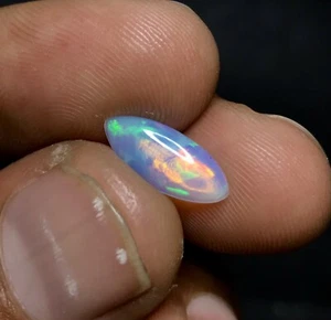 14X6X3 Natural White Ethiopian opal Cabochon Loose Gemstone 6-36 - Picture 1 of 3