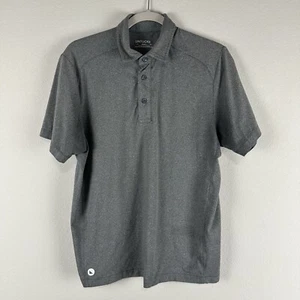 Untuckit Gray Clavidor 3 Button Performance Polo Shirt Sleeve Polo Shirt Small - Picture 1 of 7