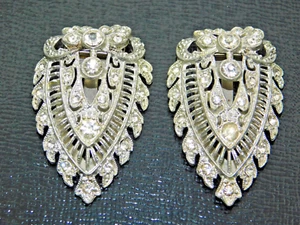 2 Bellissime Fermagli per Capelli, Testa di Freccia con Gioielli Strass, Antiche - Foto 1 di 18