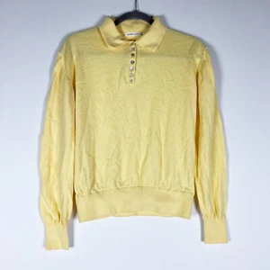 Suéter Sandy Liang Stardew Algodón Cachemira Cuello Manga Larga Amarillo XS - Imagen 1 de 4