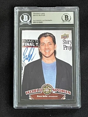 BRUCE BUFFER 2010 UD WORLD OF SPORTS SIGNED AUTOGRAPHED CARD BAS AUTHENTIC - Image 1 of 2