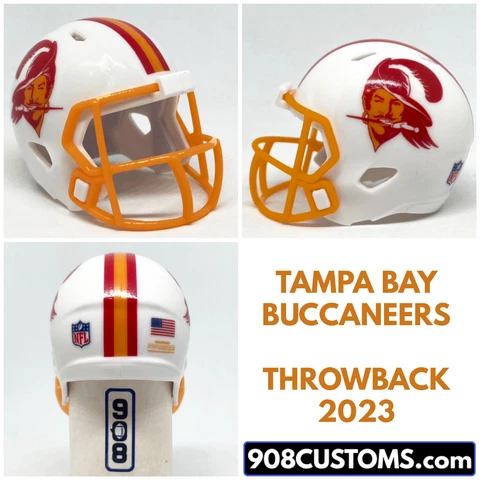 Custom Pocket Pro Helmet NFL Tampa Bay Buccaneers NEW Throwback 2023 Cover