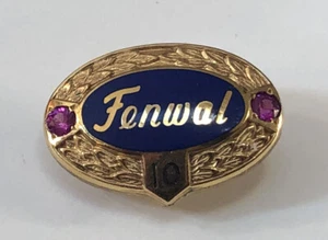 Pin de solapa de servicio al empleado FENWAL relleno de oro de 10 K vintage 10 años - Imagen 1 de 4