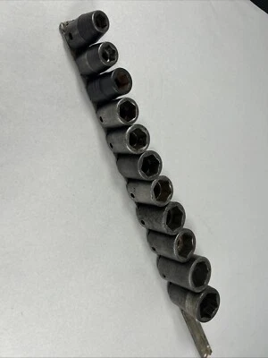 Snap On Tools 311IMY 1/2" Drive Impact Socket Set SAE 11 Piece Shallow 3/8 - 1 - Image 1 of 4