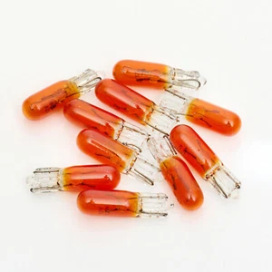 00 KIT 10 LAMPADE VETRO 24V 1.2W T5 ARANCIONE WEDGE TACHIMETRO MOTO AUTO - Imagen 1 de 6