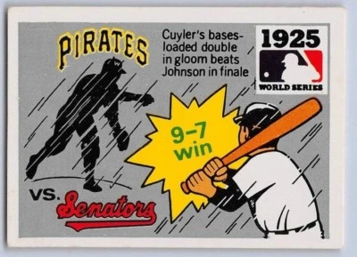 1971  FLEER "1925 WORLD SERIES" Game Baseball Card # 23 - PIRATES vs SENATORS - Image 1 of 2