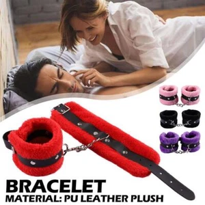 Flauschiges Handgelenk Handschellen Lederarmband Abnehmbare verstellbare 4 Pic ∞ - Bild 1 von 11