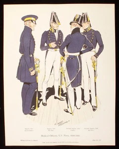 Medical Officers US Navy 1830-1841 Illustration 11x14 - Picture 1 of 1
