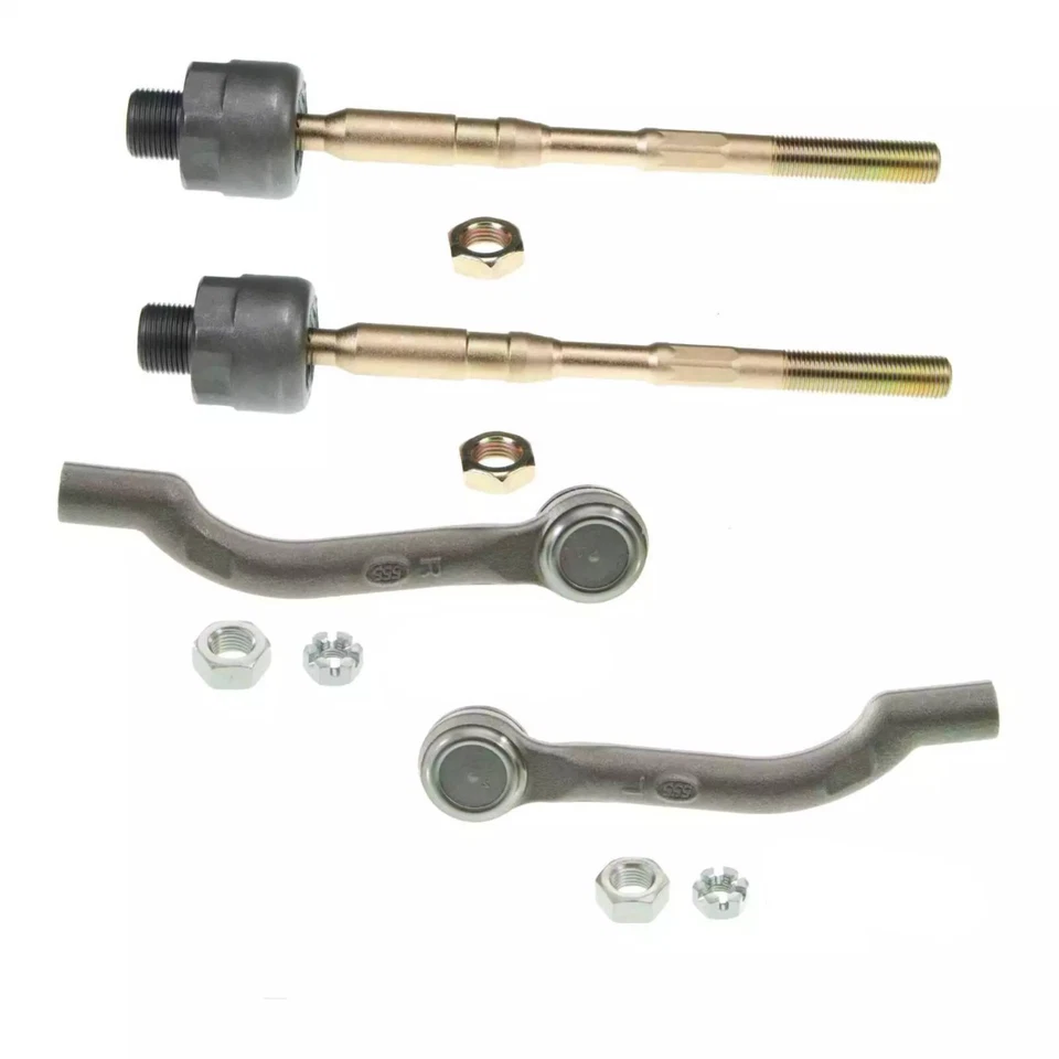 4 extremos de barra de amarre delanteros exteriores e interiores izquierdo y derecho para Nissan Rouge 08-15 Foto 1 de 1