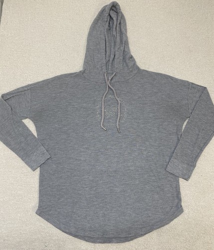 Michael Michael Kors Felpa con Cappuccio Camicia Pullover Donna Grigio Medio Borchie Logo