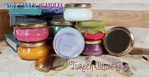 Soy Wax Container Candles You Pick Fully Scented Hand Poured Tureen Jar Candles  - Picture 1 of 11