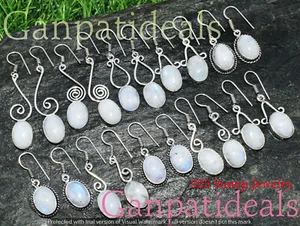 Rainbow Moonstone Gemstone Earring 925 Silver Plated Mix Shape Wholesale Jewelry - Picture 1 of 10