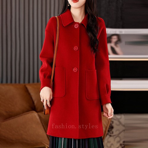 OFF WHITE Cappotto donna lana double face bottoni caldo cashmere invernale lungo lana trench coat