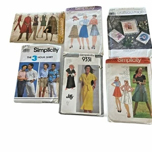 Simplicity Sewing Patterns Lot Of Six Various Including How To Sew Vintage - Picture 1 of 7
