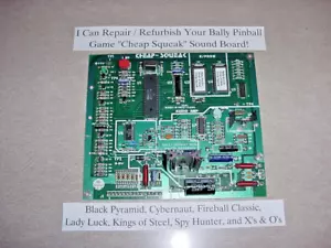 Scheda audio ""Cheap Squeak"" Bally flipper, servizio di ristrutturazione. LEGGI inserzione! - Foto 1 di 6