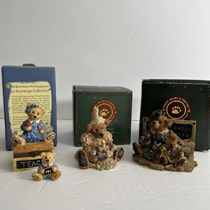 Boyds Bears Figurines Lot of 4 Ms. Bruin and Bailey Figures Teacher Kids Boxes - Picture 1 of 3