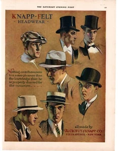 1930 The Crofut & Knapp Co. Knapp-Felt Headwear Single Page Print Ad - Picture 1 of 1