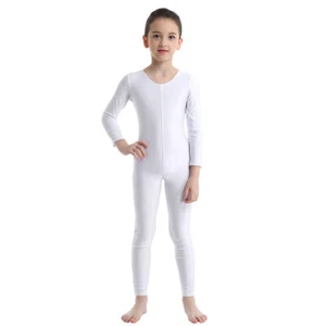 Kids Girls Leotard Long Sleeves Jumpsuit Training Unitard Activewear Catsuit - Picture 1 of 126