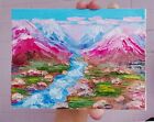 Original Art Mountain Landscape Abstract Oil Painting Ireland Nature Stones 6x8