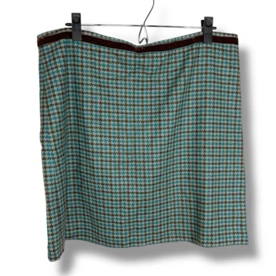 Talla 14 Banana Republic Verde Azulado Mezcla de Lana Falda Lápiz Academia Acento Terciopelo Foto 1 de 4