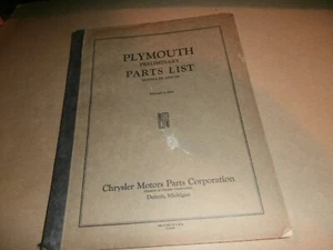 Vintage Feb 1934 Plymouth Preliminary Parts List Manual Models PE PF - Picture 1 of 12