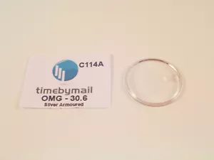 Para OMEGA SEAMASTER 30.6mm Fecha Plata Blindado Reloj Cristal Parte C114A - Imagen 1 de 1