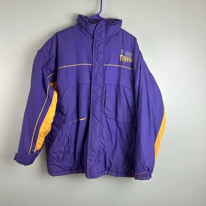 VINTAGE Original Stuff Collegiate LSU Puffer Jacket Mens Large Purple Yellow - Bild 1 von 12