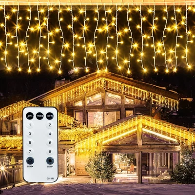 42FT Icicle Lights, Christmas Outdoor with 400LED 75 Drops, IP65 Waterproof Eave - Image 1 of 4