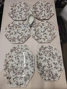 7 platos de cena Johnson Brothers Hyde Park Hertiage marrón 4 piezas 2 platos 45693  - Imagen 1 de 5