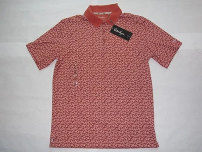 Walter Hagen Performance 11 Dogwood Ditsy Polo Leaf 橙色 S 码全新带标签! — 第 1/4 张图片