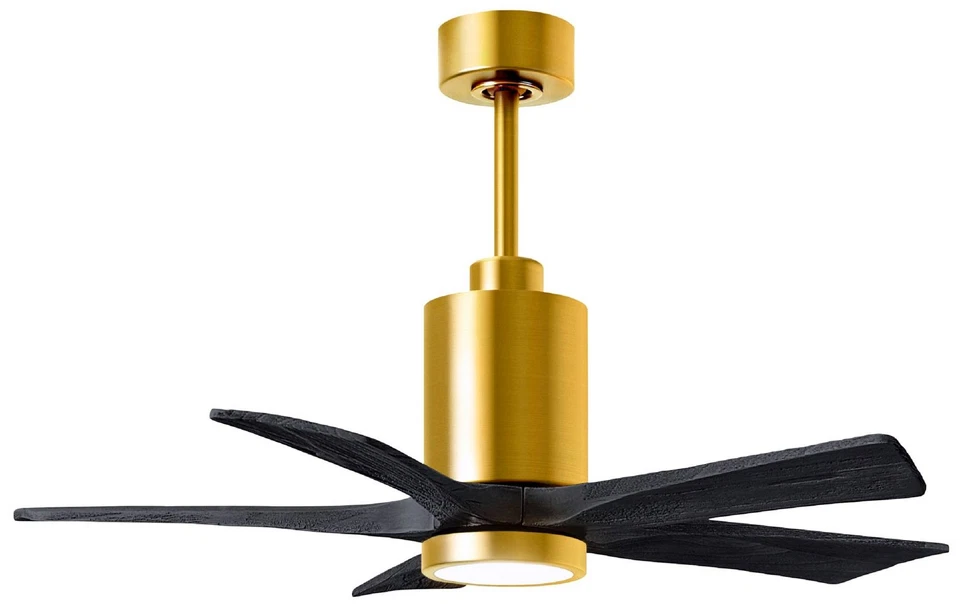 42" Matthews Patricia-5 Brushed Brass Black LED Ceiling Fan - Image 1 of 1