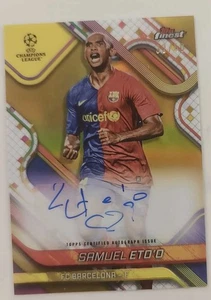2024-25 Topps The Finest Samuel Eto’o Gold Refractor Autograph FC Barcelona /50 - Picture 1 of 2