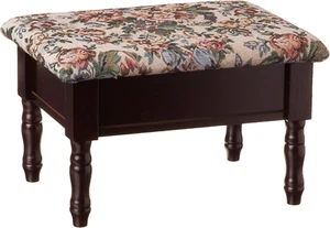 Foot Stool, 13.2"D X 17.84"W X 5.12"H, Cherry - Picture 1 of 12