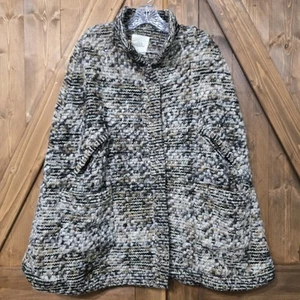 Zara maglia misto lana alpaca tweed cappotto giacca M Portogallo Boucle Snap - Foto 1 di 6