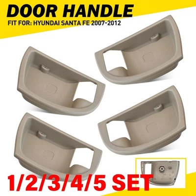 Panel de cubierta de moldura de manija de puerta interior beige para Hyundai Santa Fe 2007-12 1-5SET Foto 1 de 4