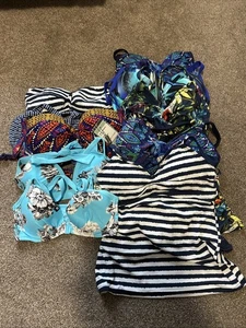 JOBLOT 10 Moontide Swimwear Bikini Tankini Tops Various Sizes Multicoloured - Picture 1 of 19