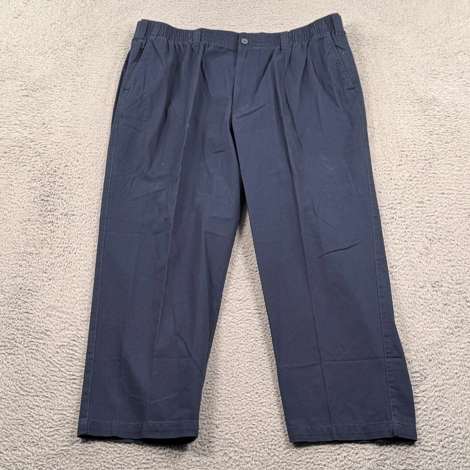 Pantalones chinos informales Harbor Bay para hombre 1XL 40x28 azul marino cintura elástica 100 % algodón Foto 1 de 4