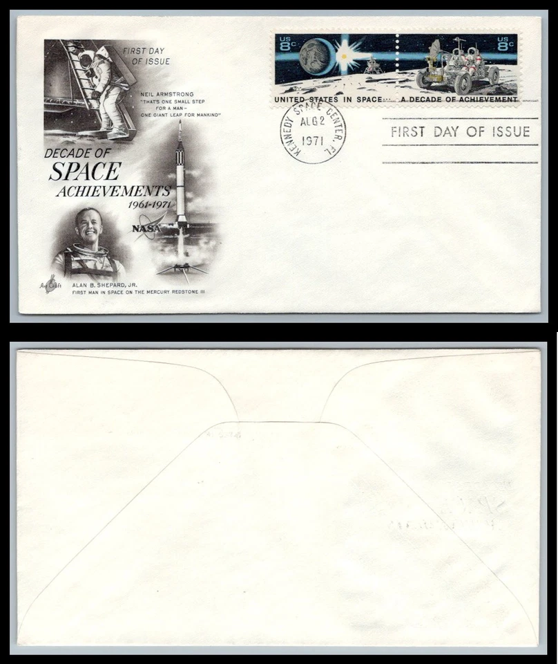 US FDC # 1434-1435 8c Space Achievments  KS ArtCraft   1971, 9p8121 - Image 1 of 1