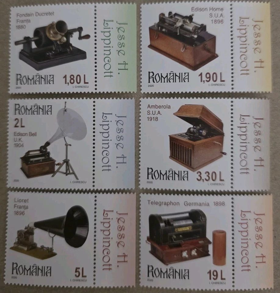 Romania stamps 2020  Phonographs, Collections. 6v. MNH - Image 1 of 1