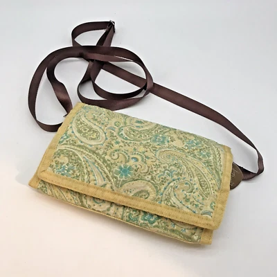 Donna Sharp Amarillo Cachemira Bandolera Organizador Bolso sin asas Cartera Identificación Cuadros CC Foto 1 de 4