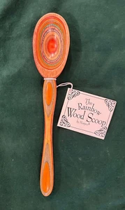 Norpro Rainbow Wood Scoop Cooking Spoon 2 Tablespoon Capacity 8.75 in - Picture 1 of 6